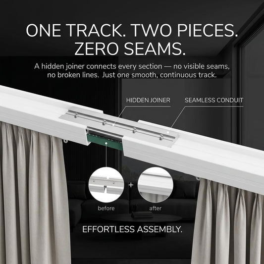 Quoya QL600 Smart Electric Curtain Track, Motorized Adjustable Rail, Compatible with Alexa, Google, Siri & Apple Watch