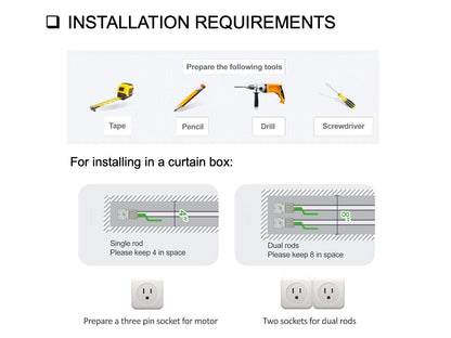 American Homesupplier Smart Curtain System, Heavy Duty Electric Rod, WiFi Control, Alexa & Google Compatible (20 ft)