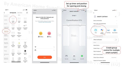 American Homesupplier Smart Curtain System, Heavy Duty Electric Rod, WiFi Control, Alexa & Google Compatible (20 ft)