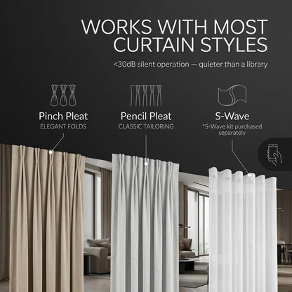 Quoya QL600 Smart Electric Curtain Track, Motorized Adjustable Rail, Compatible with Alexa, Google, Siri & Apple Watch