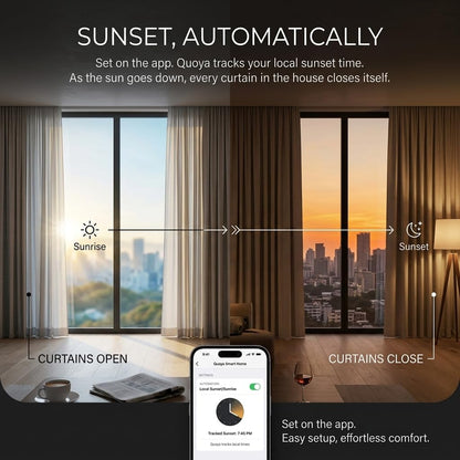 Quoya QL600 Smart Electric Curtain Track, Motorized Adjustable Rail, Compatible with Alexa, Google, Siri & Apple Watch