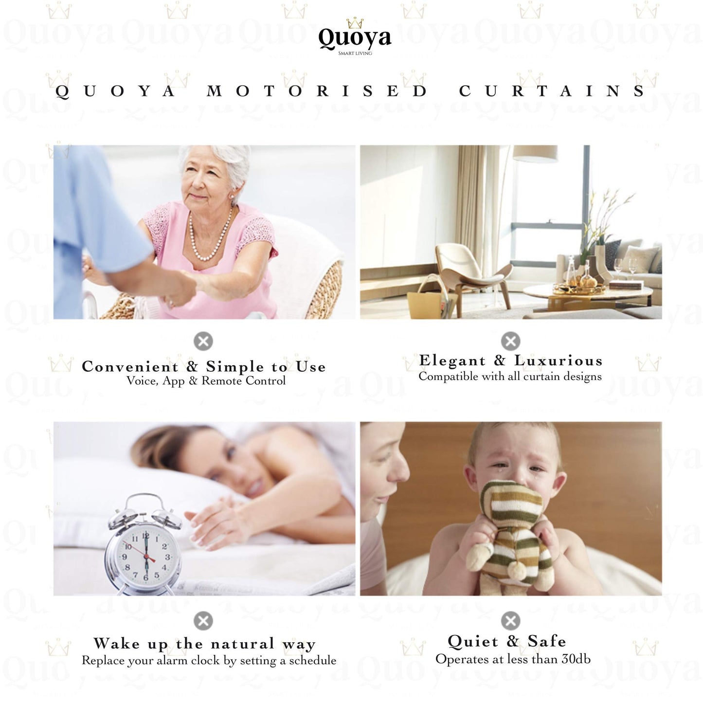 Quoya QL500 Smart Curtains System, Electric Adjustable Curtain Track/Rod, Motor Compatible with Alexa (125 inches)