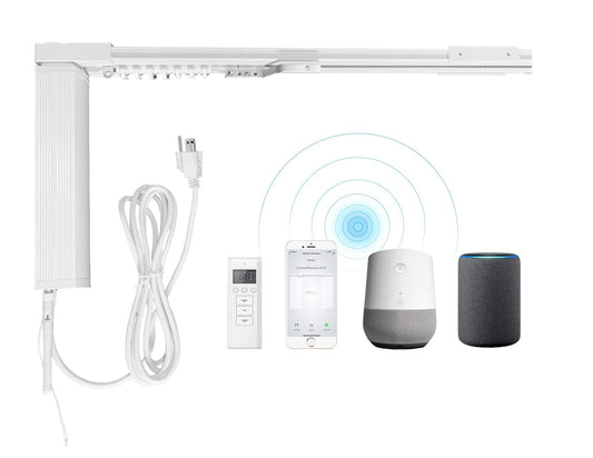 American Homesupplier Smart Curtain System, Heavy Duty Electric Rod, WiFi Control, Alexa & Google Compatible (20 ft)