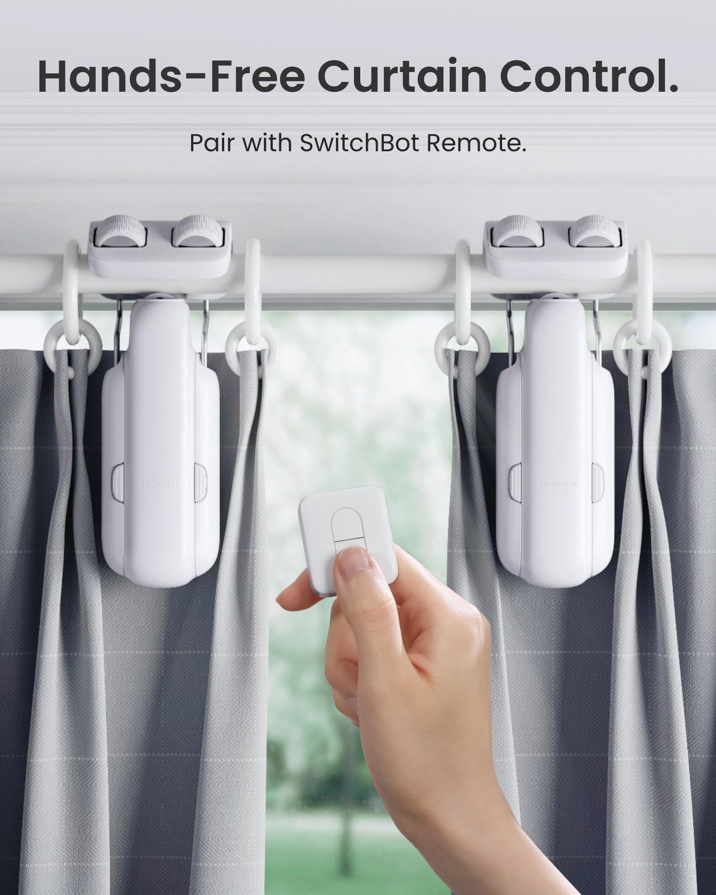 SwitchBot Smart Automatic Curtain Opener 2 Pack with Hub3, App/Timer Control, Alexa, Google Home & HomeKit Compatible