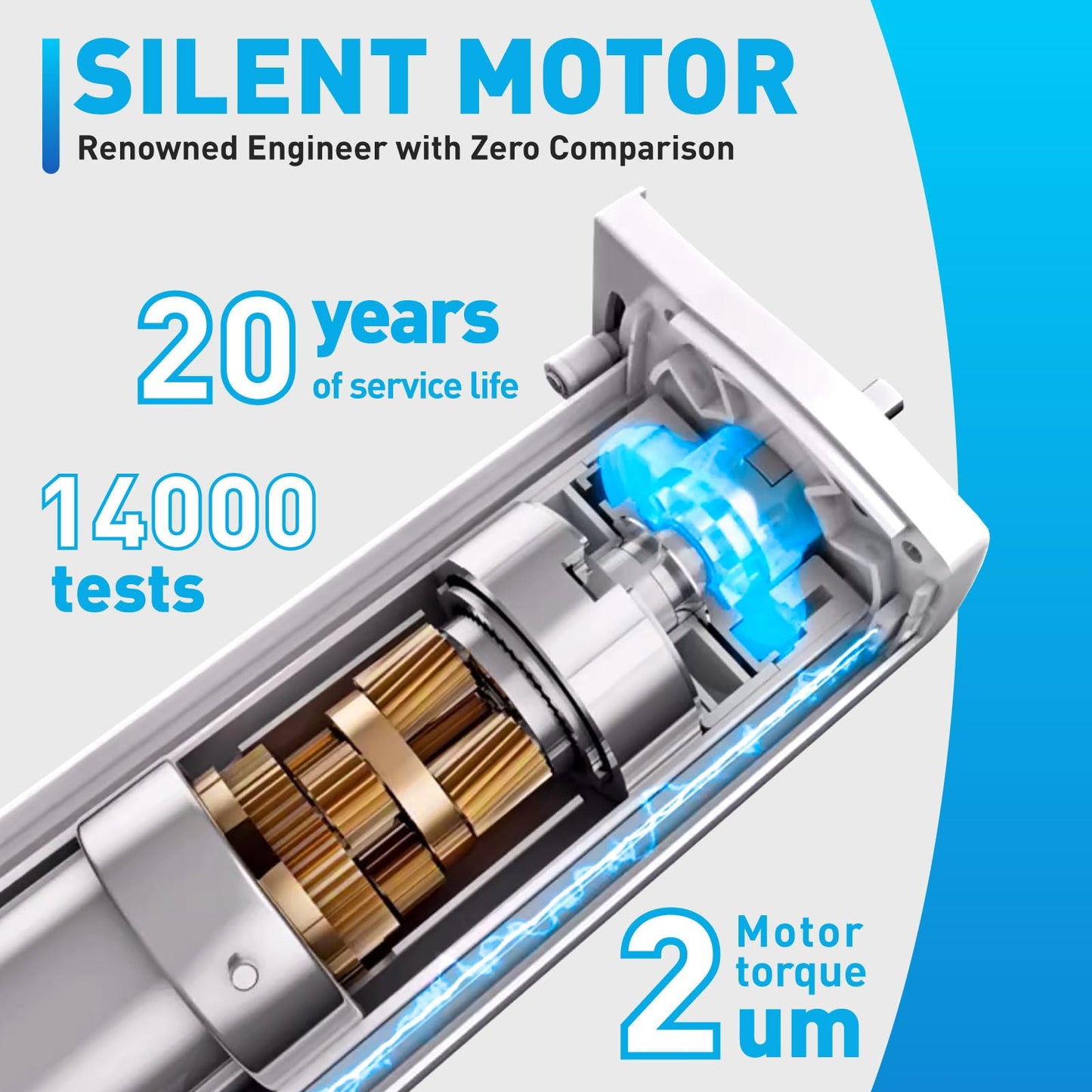 Smart Electric Curtain Track, Adjustable Motorized Rod 70-129 Inches, Automatic Opener, Alexa/Google/Tuya Voice Control