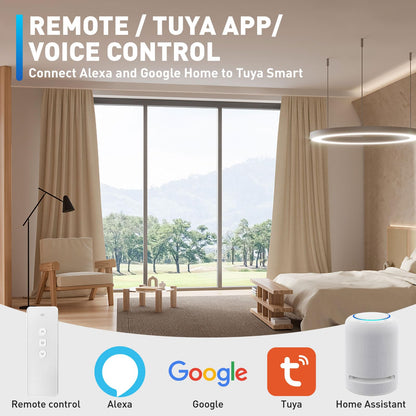 Smart Electric Curtain Track, Adjustable Motorized Rod 59-106 Inches, Automatic Opener, Alexa/Google/Tuya Voice Control