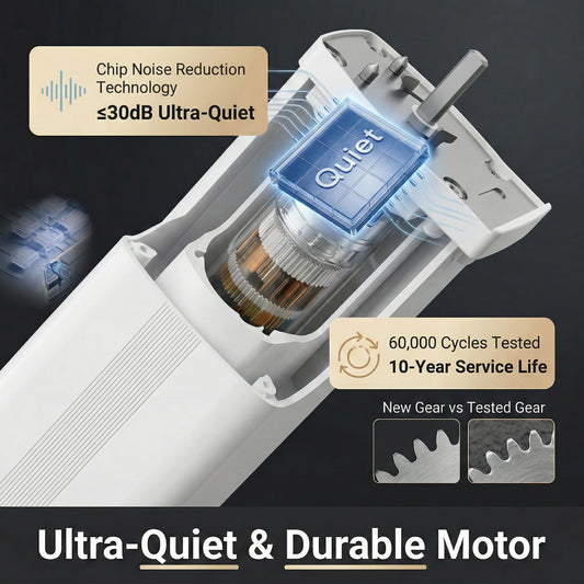 Pre-Assembled Telescopic Smart Curtain Track, WiFi Motor, Ceiling/Wall Mount, Tuya/Remote, Alexa & Google (91"-158")